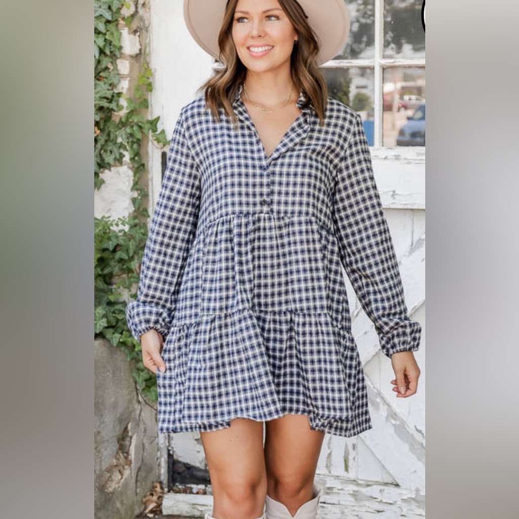 Pink Lily Flannel Mini Dress